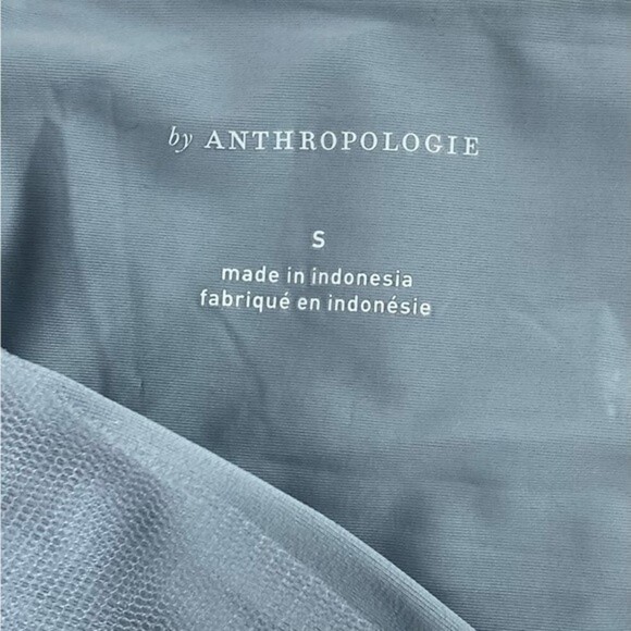 Anthropologie Bikini Bottoms High-Waisted Steel Blue Embroidered Sz S NWOT - Picture 5 of 9